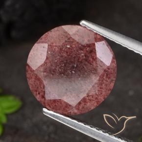 Quartz fraise Rose foncé naturelle Tour, 4.88 ct, Translucide