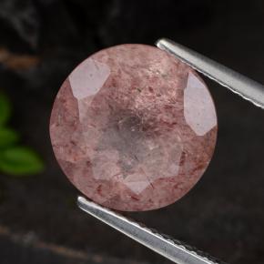 Quartz fraise Rose foncé naturelle Coupe roude, 4.44 ct, Translucide