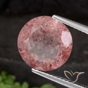 Quartz fraise Rose bubblegum léger naturelle Tour, 4.42 ct, Translucide
