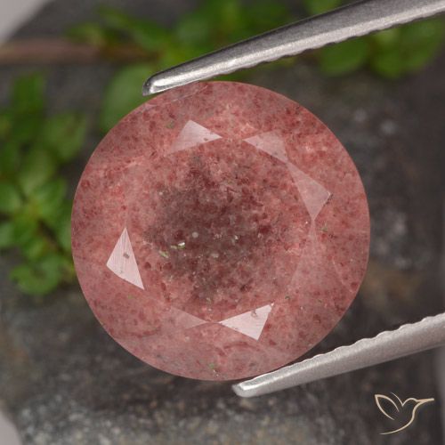 4.73ct Naturel Rose rose profond Quartz Fraise, Tour, Translucide