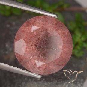 Quartz fraise Rose rose profond naturelle Tour, 4.73 ct, Translucide