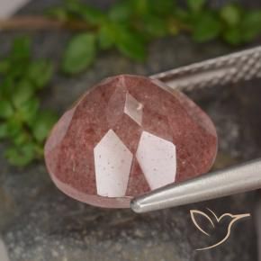 Quartz fraise Rose rose profond naturelle Tour, 4.73 ct, Translucide