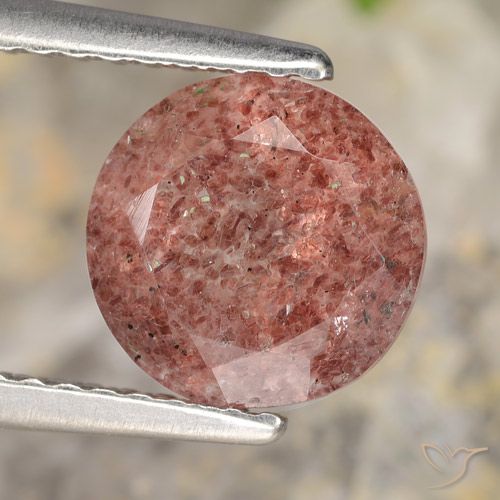 1.76ct Naturel Rose moyen Quartz Fraise, Tour, Translucide