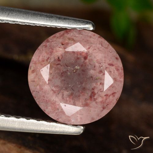 1.84ct Naturel Rose léger Quartz Fraise, Tour, Translucide