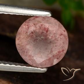 Quartz fraise Rose léger naturelle Tour, 1.84 ct, Translucide