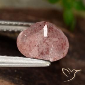 Quartz fraise Rose léger naturelle Tour, 1.84 ct, Translucide