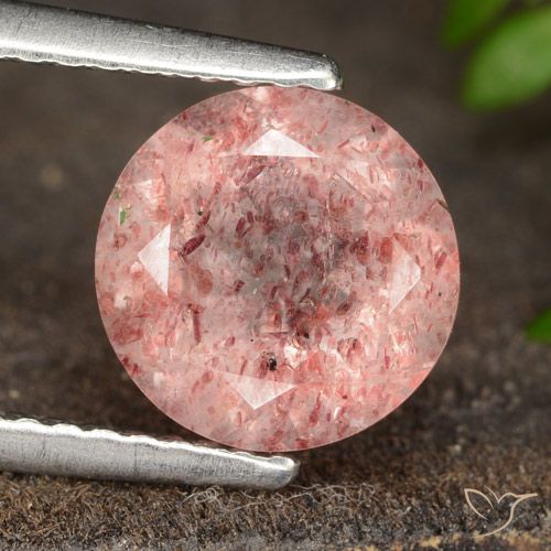 1.84ct Naturel Rouge coccinelle Quartz Fraise, Tour, Translucide