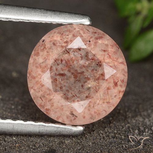 1.75ct Naturel Orange rose Quartz Fraise, Tour, Translucide