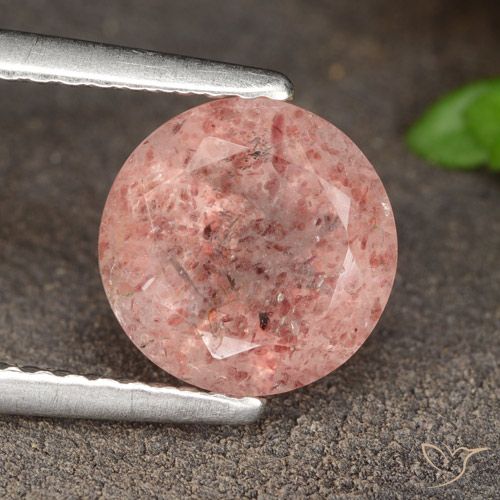 1.70ct Naturel Rose moyen Quartz Fraise, Tour, Translucide
