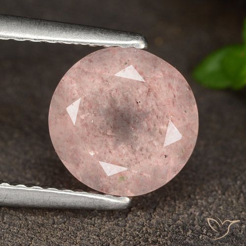 Quartz Fraise Flamant rose naturelle Tour, 1.93 ct, Translucide