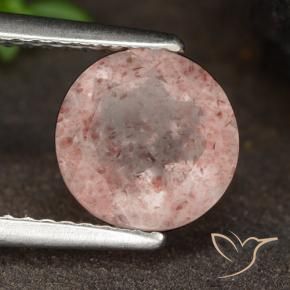 Quartz fraise Rose terreux naturelle Tour, 1.78 ct, Translucide