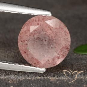 Quartz fraise Rose léger naturelle Tour, 1.72 ct, Translucide