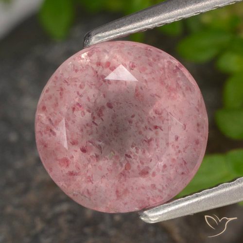 1.90ct Naturel Rose moyen-léger Quartz fraise, Tour, Translucide