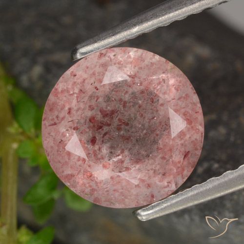 Quartz Fraise Rose léger naturelle Tour, 1.77 ct, Translucide