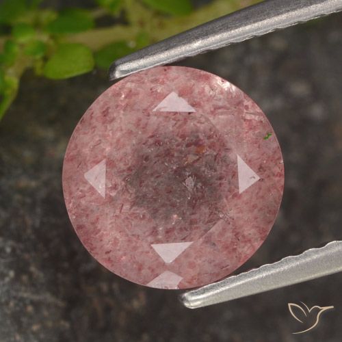 1.72ct Naturel Rose Quartz Fraise, Tour, Translucide