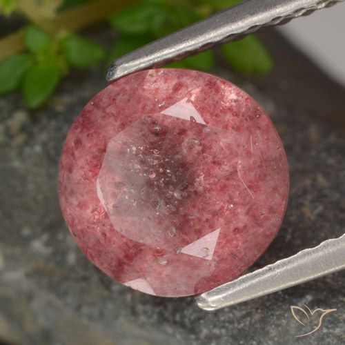 1.80ct Naturel Rose rose profond Quartz fraise, Tour, Translucide