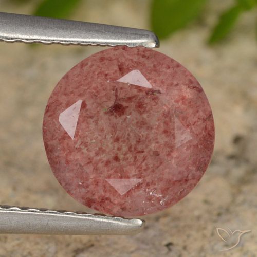 1.81ct Naturel Rose Quartz Fraise, Tour, Translucide