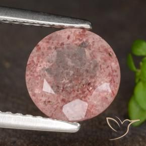 Quartz Fraise Rose léger naturelle Tour, 1.69 ct, Translucide
