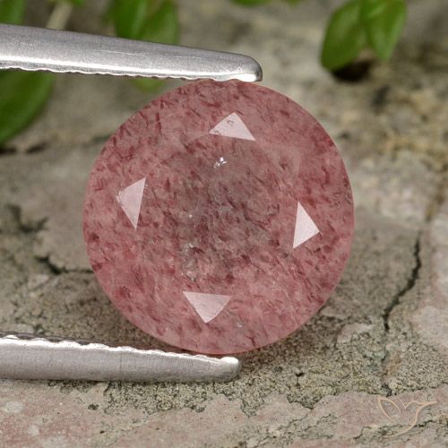 1.89ct Naturel Rose moyen Quartz Fraise, Tour, Translucide