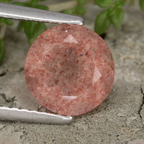 1.76ct Naturel Rose foncé Quartz fraise, Tour, Translucide