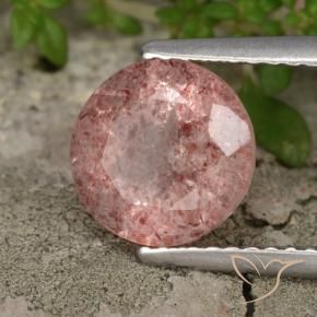 Quartz Fraise Ton rose naturelle Tour, 2.04 ct, Translucide