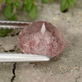 Quartz Fraise Ton rose naturelle Tour, 2.04 ct, Translucide