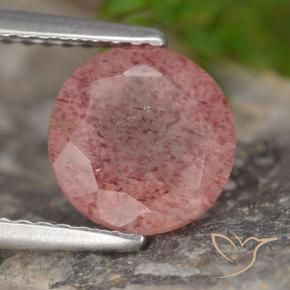 Quartz fraise Ton rose naturelle Tour, 1.75 ct, Translucide