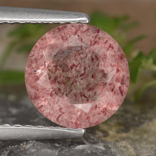 Quartz fraise Rose moyen naturelle Coupe roude, 1.67 ct, Translucide