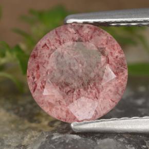 Quartz fraise Rose moyen naturelle Coupe roude, 1.67 ct, Translucide