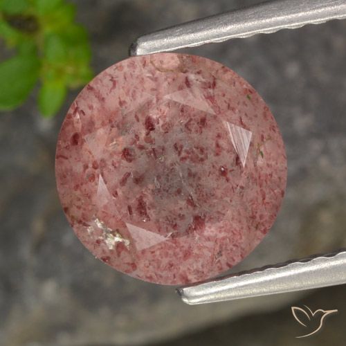 Quartz Fraise Rose naturelle Tour, 1.78 ct, Translucide