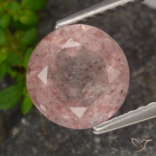 1.62ct Naturel Rose bubblegum léger Quartz fraise, Tour, Transparent