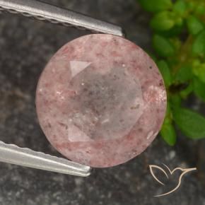 Quartz fraise Rose bubblegum léger naturelle Tour, 1.62 ct, Transparent
