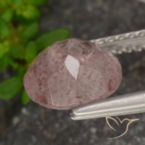 Quartz fraise Rose bubblegum léger naturelle Tour, 1.62 ct, Transparent