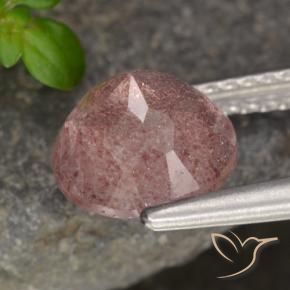 Quartz Fraise Rose moyen naturelle Tour, 1.88 ct, Translucide