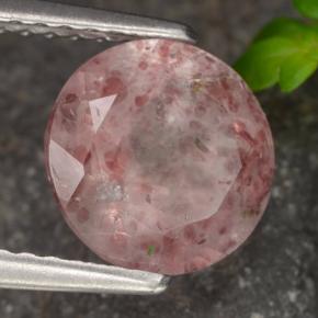 Quartz fraise rose naturelle coupe roude, 1,75 ct, translucide