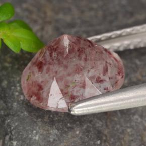 Quartz fraise rose naturelle coupe roude, 1,75 ct, translucide