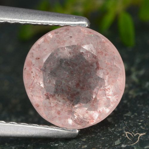 1.85ct Naturel Rose clair Quartz Fraise, Tour, Translucide
