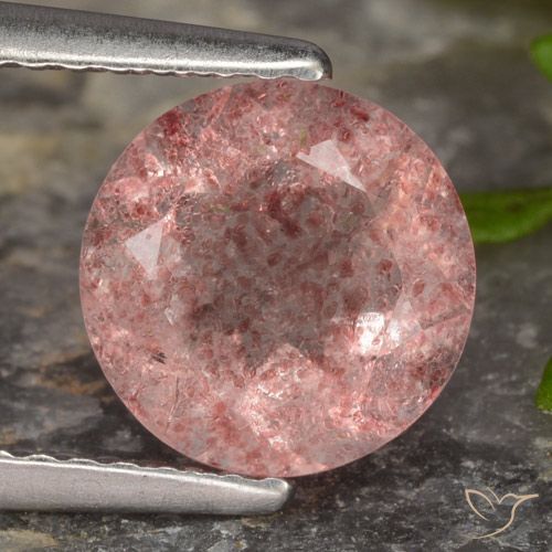 1.81ct Naturel Rose moyen Quartz fraise, Tour, Translucide