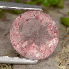 Quartz fraise Rose clair naturelle Coupe roude, 1.65 ct, Translucide