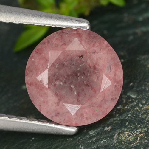 1.74ct Naturel Ton rose Quartz fraise, Tour, Translucide