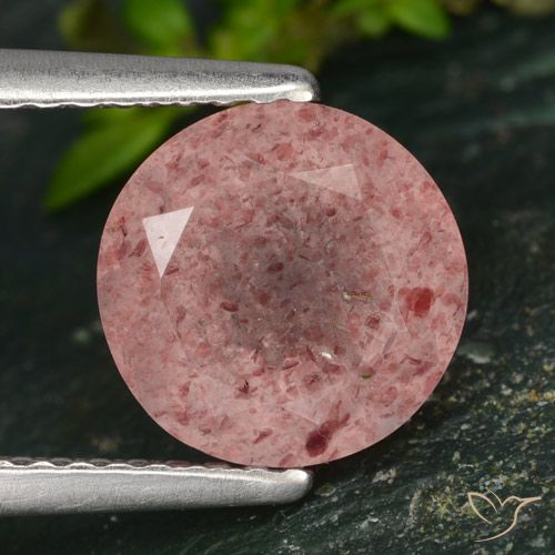 2.16ct Naturel Rose rose profond Quartz fraise, Tour, Translucide