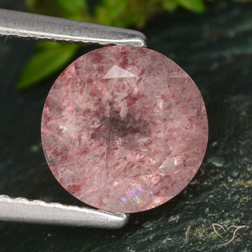 1.96ct Naturel Rose Quartz fraise, Tour, Translucide