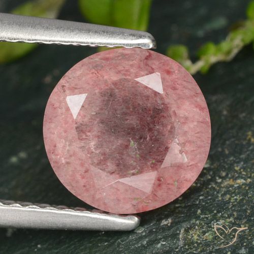 1.77ct Naturel Rose Quartz Fraise, Tour, Translucide