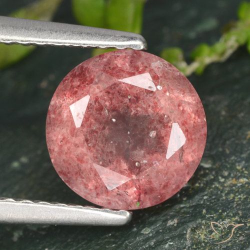 1.77ct Naturel Rose Quartz fraise, Tour, Translucide