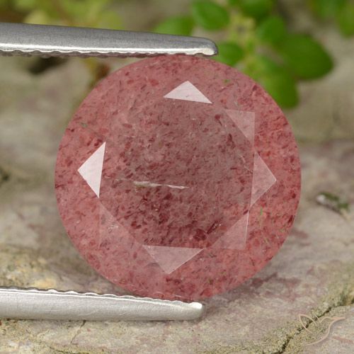 4.49ct Naturel Rose moyen Quartz fraise, Tour, Translucide