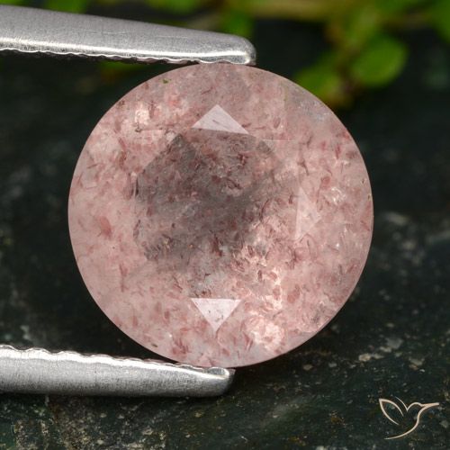 1.73ct Naturel Rose clair Quartz Fraise, Tour, Translucide