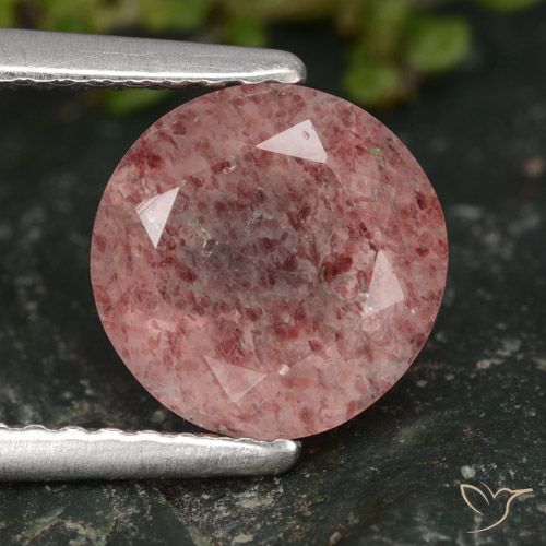 1.93ct Naturel Rose moyen Quartz Fraise, Tour, Translucide