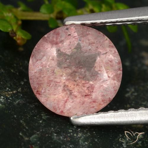 Quartz fraise Rose moyen-léger naturelle Tour, 1.60 ct, Translucide