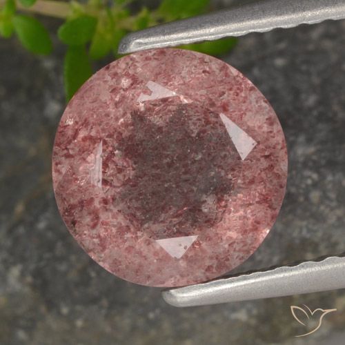 1.78ct Naturel Rose Quartz fraise, Tour, Translucide