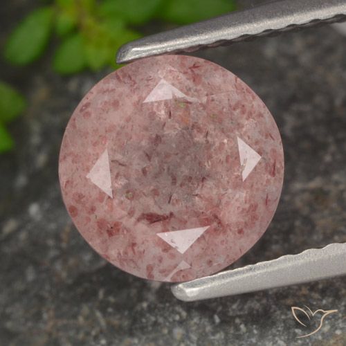1.85ct Naturel Rose clair Quartz fraise, Tour, Translucide